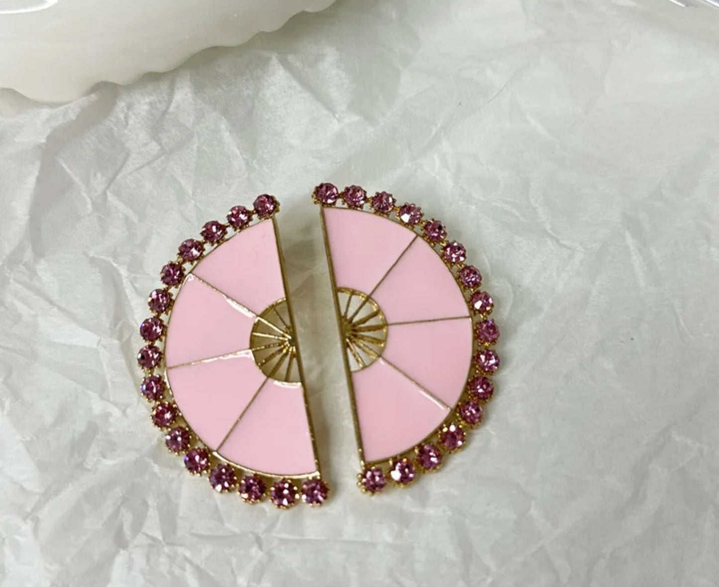 Blush Bloom Fan Earrings