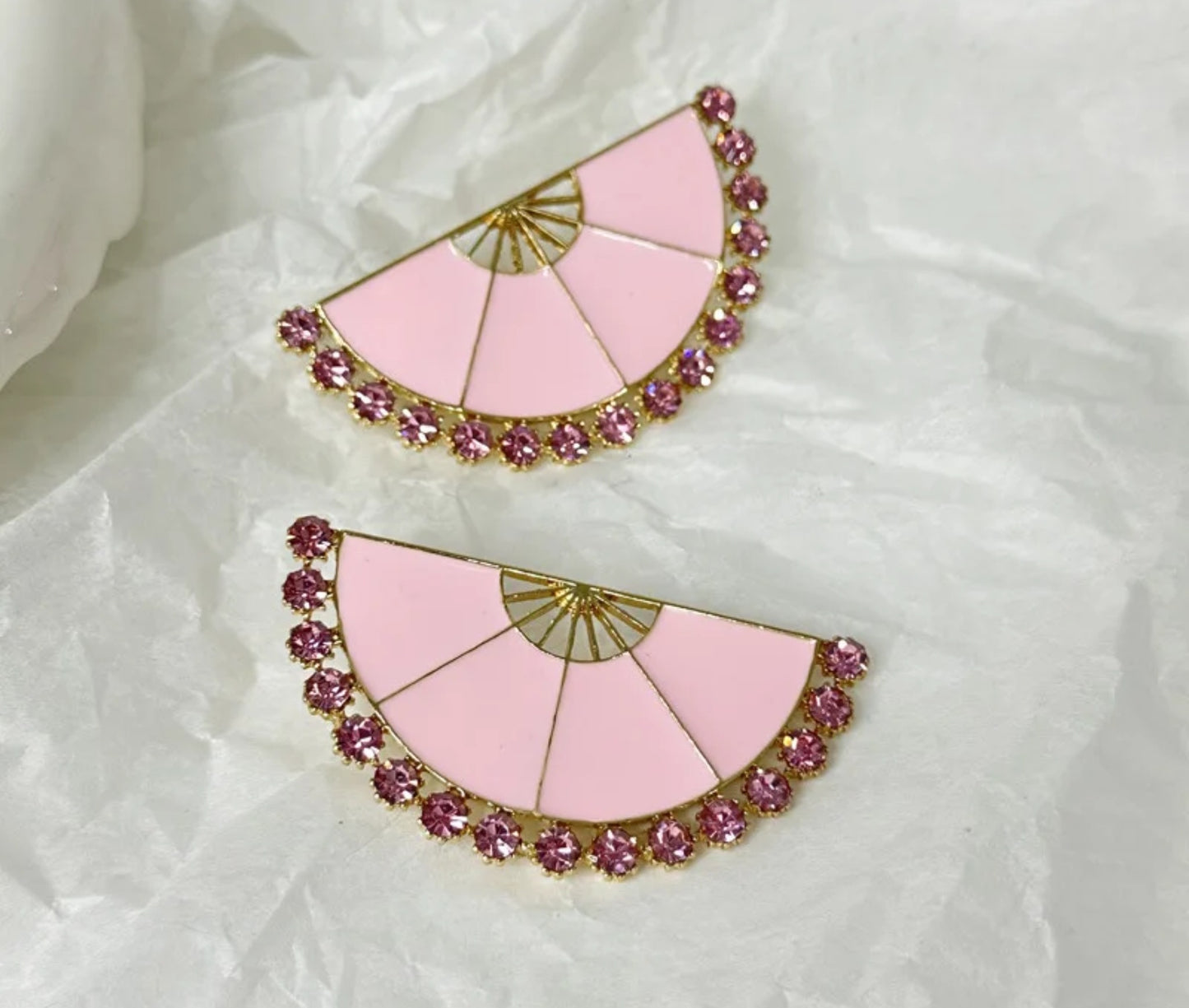 Blush Bloom Fan Earrings